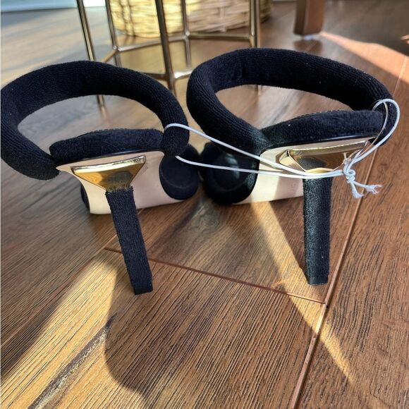 New good American Terry slip on black Square toe high heel - Picture 8 of 9